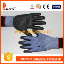 13 Gauge Heavy Duty Anticut Coated Black PU Working Protection Gloves